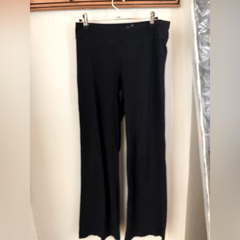 Black Wide-Leg Cotton Pants